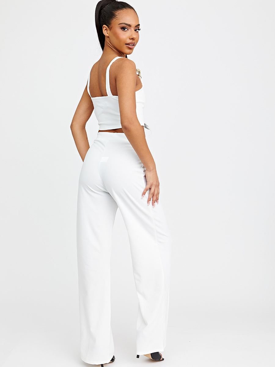 Chain Detail Crop Top & Trouser Co-ord
