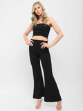 Shirred Bandeau Crop Top & Trouser Co-ord