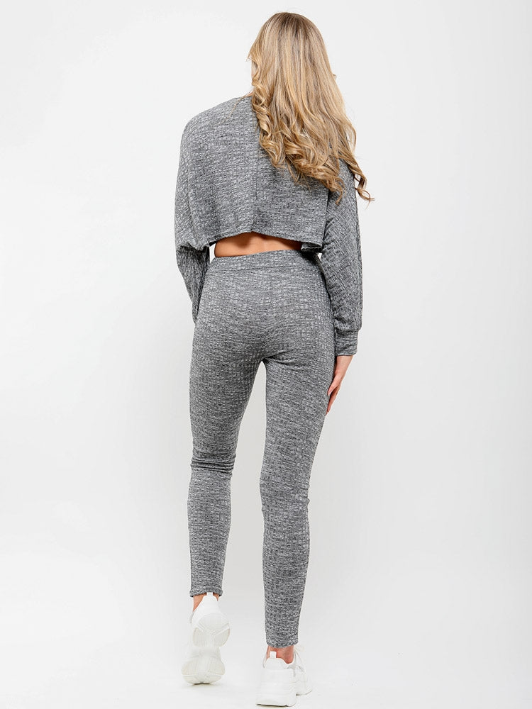 Ribbed Baggy Crop Top & Trouser Co-ord