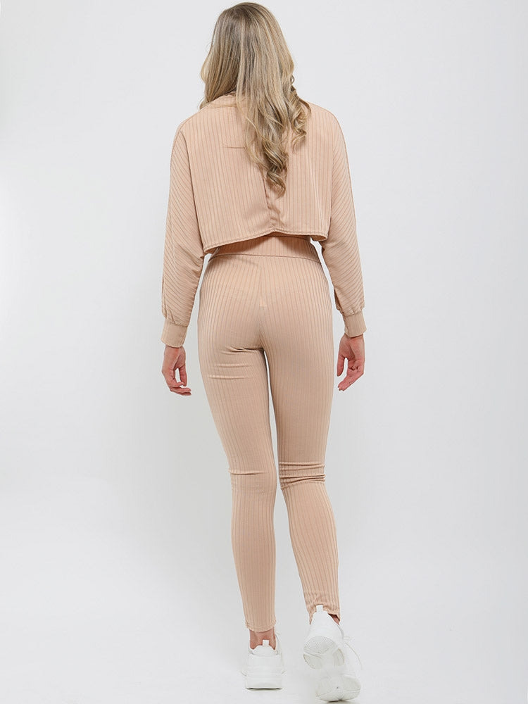 Ribbed Baggy Crop Top & Trouser Co-ord
