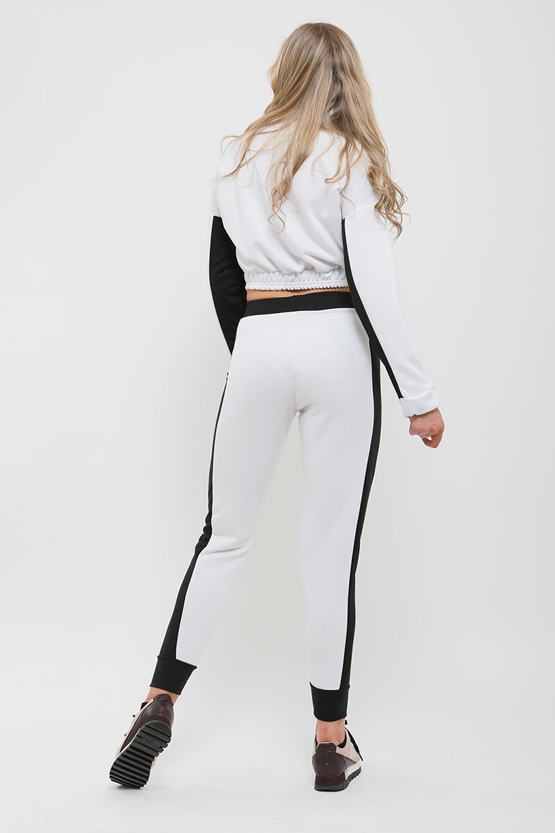 Contrast Panelled Zip Lounge Set