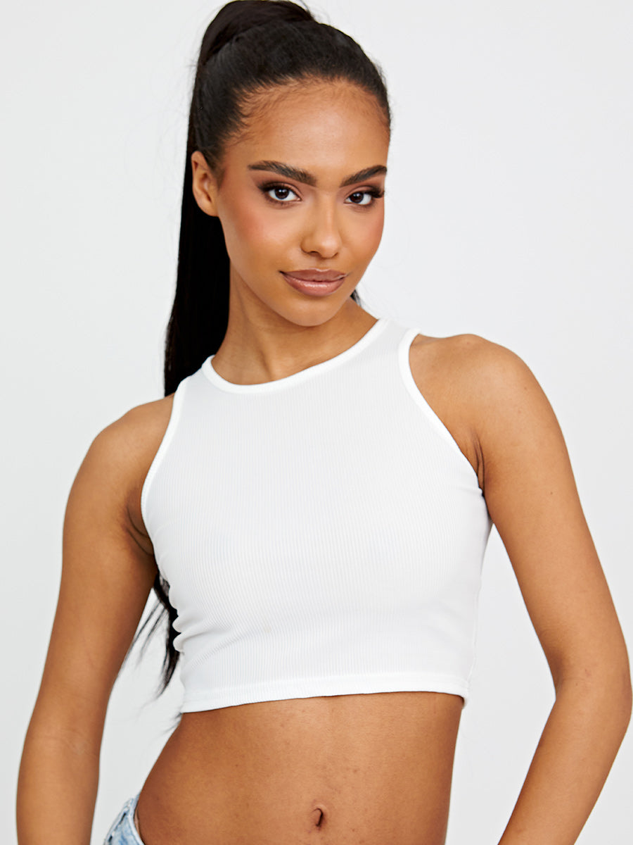 Plain Ribbed Vest Crop Top