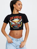 Freedom Eagle Graphic Printed Crop Top