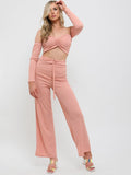 Ribbed Crop Top & D-Ring Trouser Co-ord