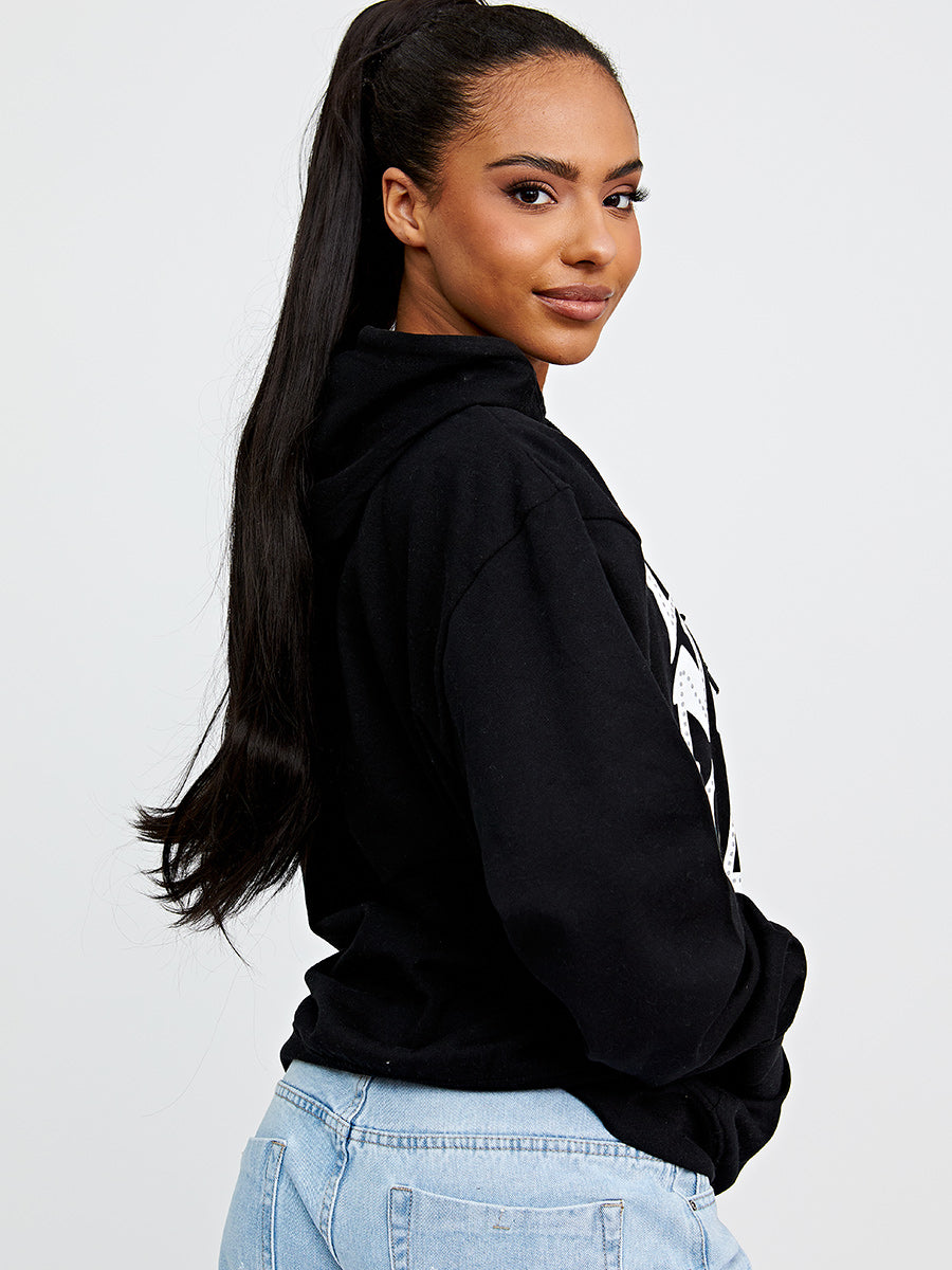 Love Never Fails Graphic Print Hoodie