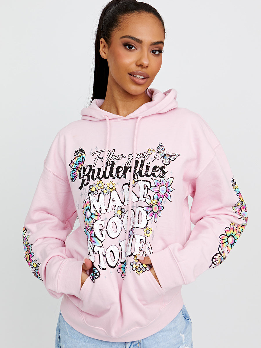 Make Good Stories Graphic Print Hoodie