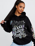 Make Good Stories Graphic Print Hoodie