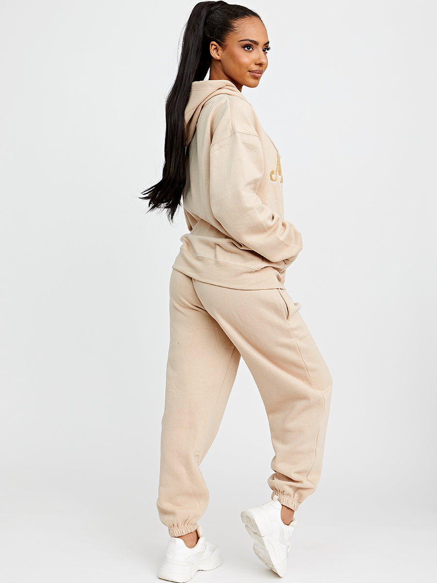 Towelling Embroidered New York Hooded Fleece Co-ord