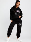 Towelling Embroidered New York Hooded Fleece Co-ord