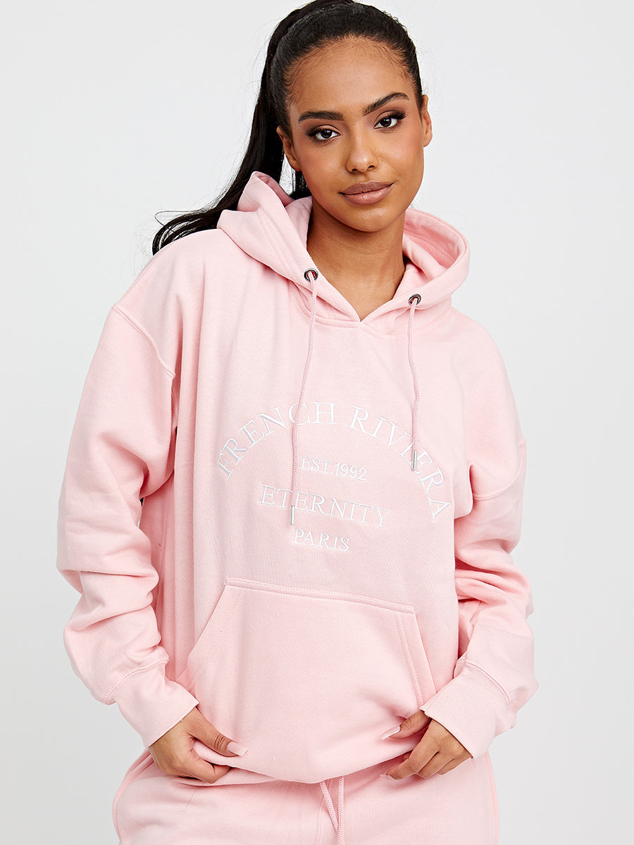 Embroidered French Riviera Hooded Fleece Co-ord