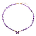 Simple and Versatile Butterfly Natural Stone Necklaces