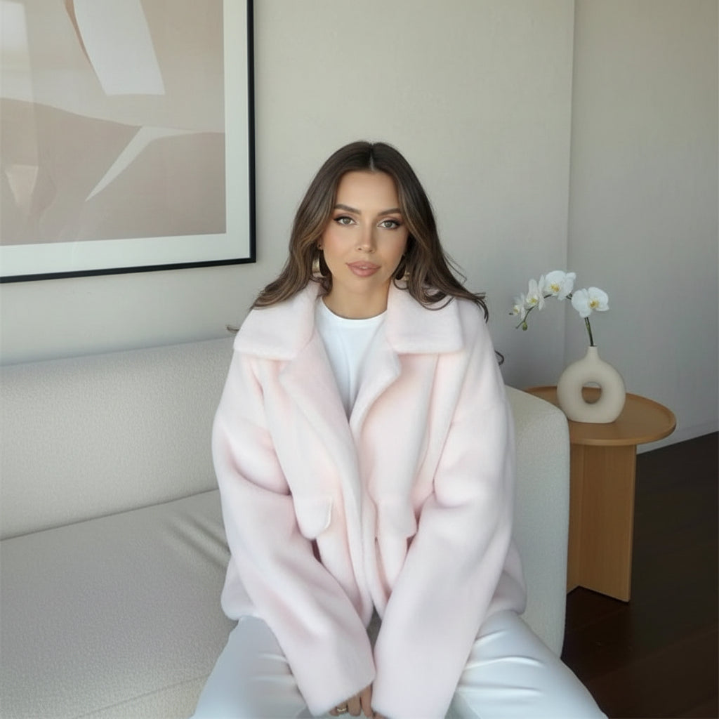 Loose Lapel Furry Coat