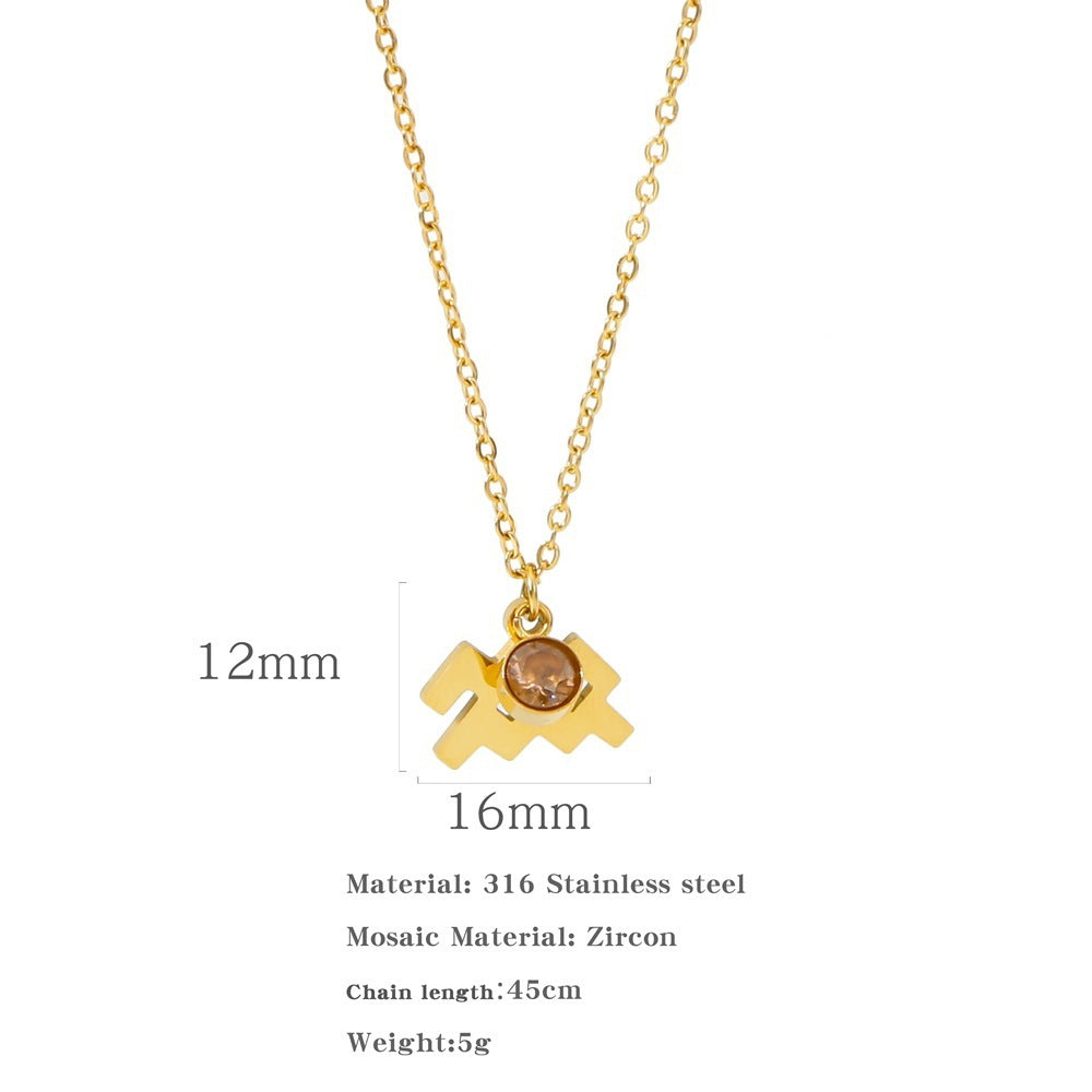 Zircon Constellation Zodiac Necklace