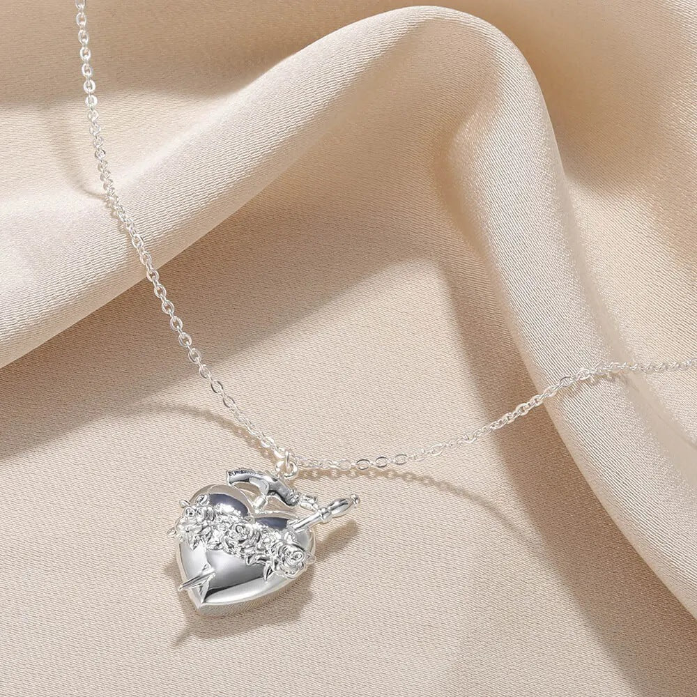 Heart & Sword Love Pendant Necklace