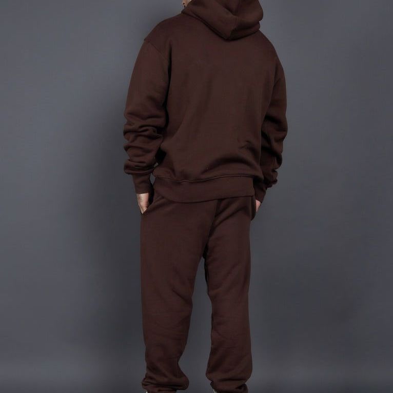 Men's Casual Loose Solid Color Hooded Sweatshirt Pants