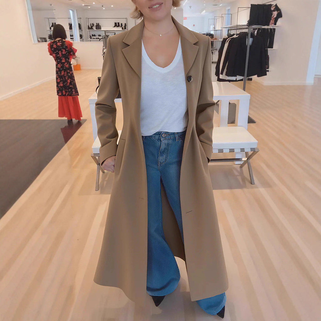 Women's Coat Lapel Leopard Print Casual Trench Women's Clothing