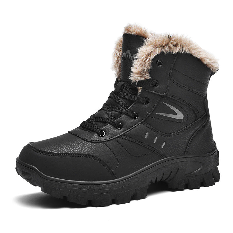 Plus-size Snow Boots For Men Fleece-lined Thickene Anti-slip Waterproof Winter Warm