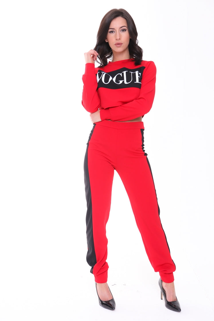Vogue Crop Top And Trouser Loungewear