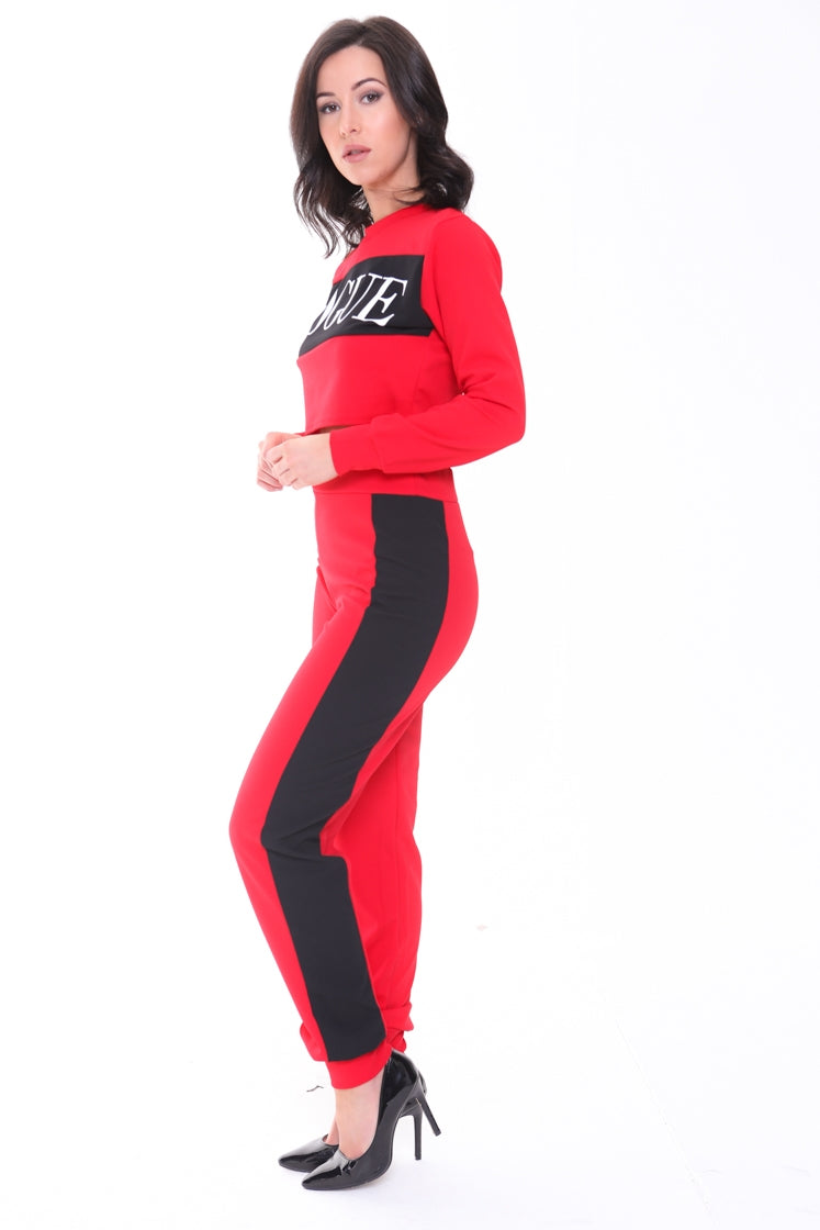Vogue Crop Top And Trouser Loungewear