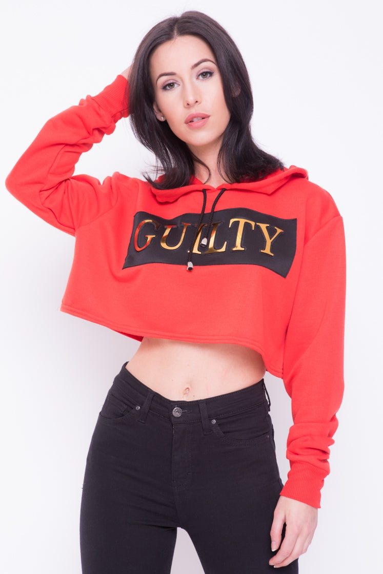 Oversized Guilty Cropped Hooded Jumper