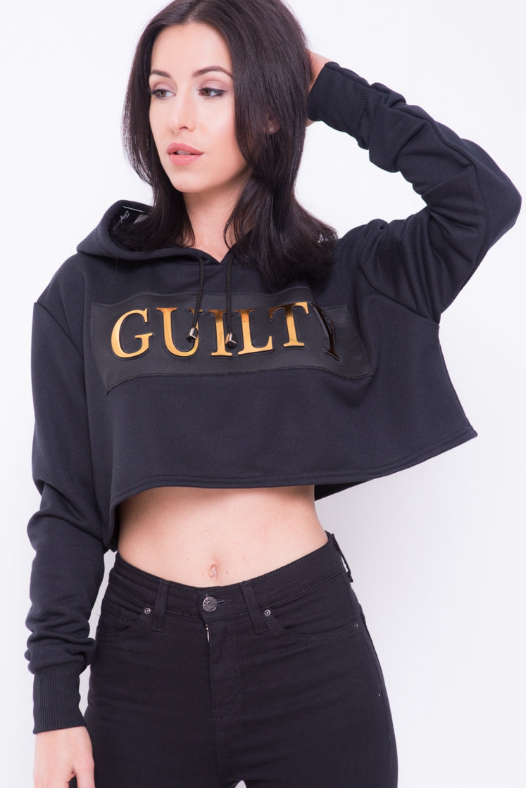 Oversized Guilty Cropped Hooded Jumper