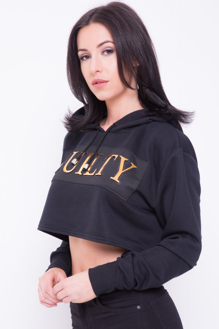 Oversized Guilty Cropped Hooded Jumper