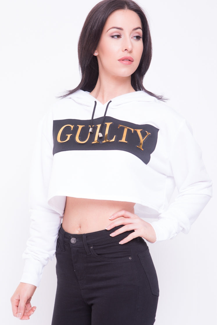 Oversized Guilty Cropped Hooded Jumper
