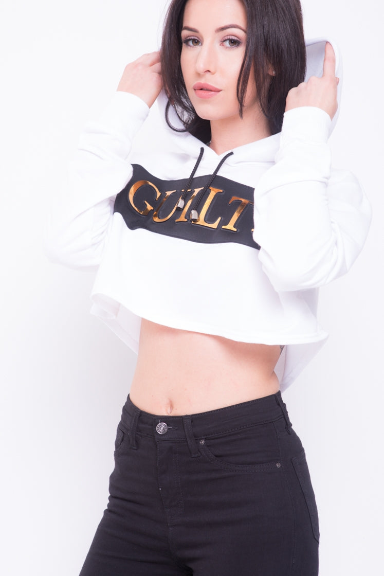 Oversized Guilty Cropped Hooded Jumper