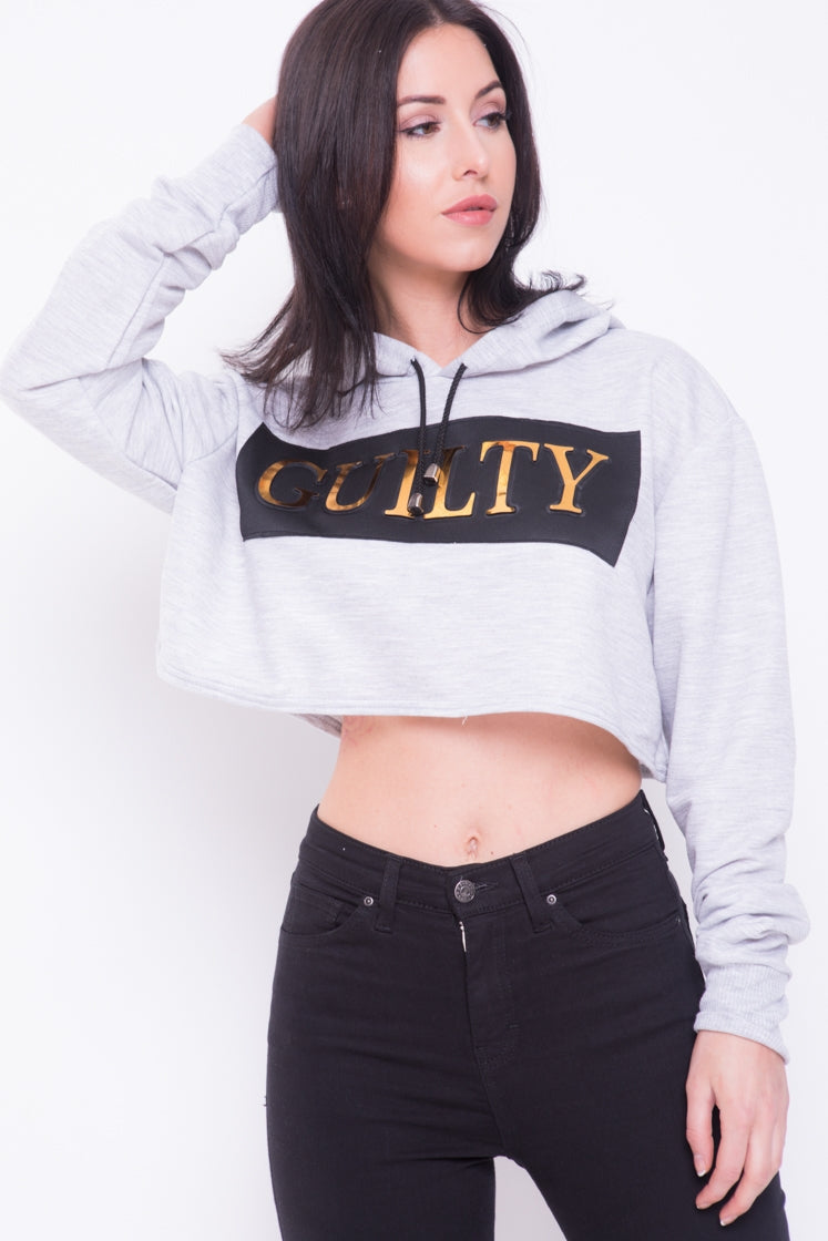 Oversized Guilty Cropped Hooded Jumper