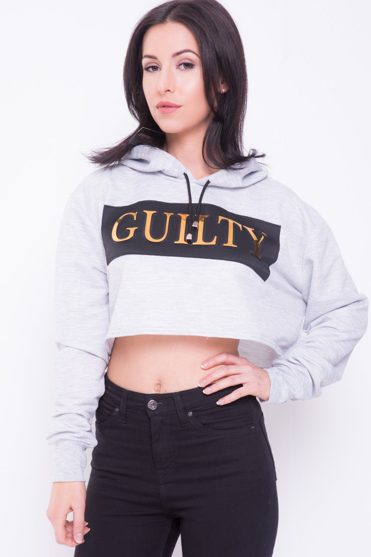 Oversized Guilty Cropped Hooded Jumper