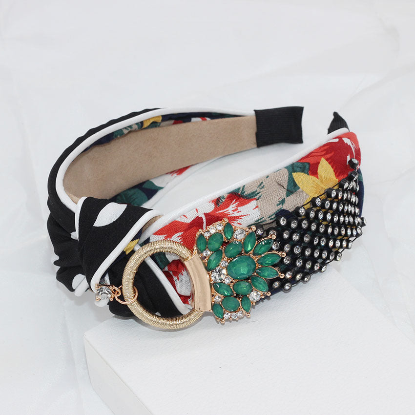 Rhinestone cross matching personality headband