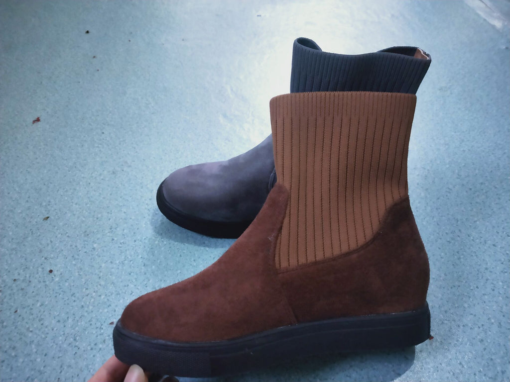 New style female student knitted wool tube Martin boots