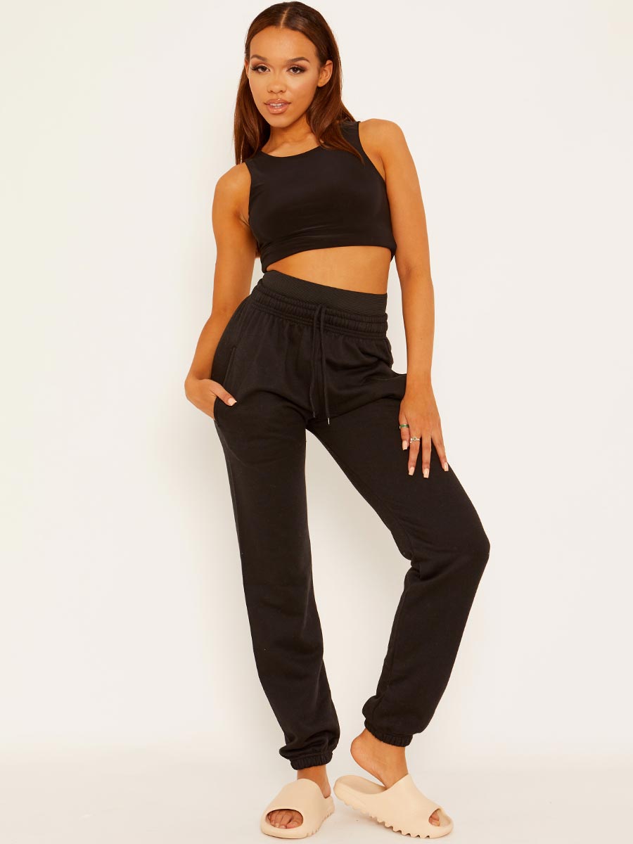 Joggers With High Waist Elastic Band