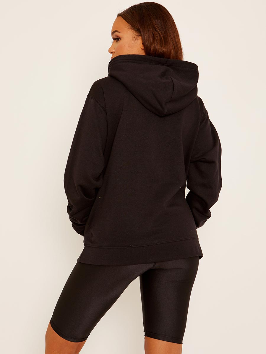 Paris Dogtooth Graphic Fleeced Hoodie