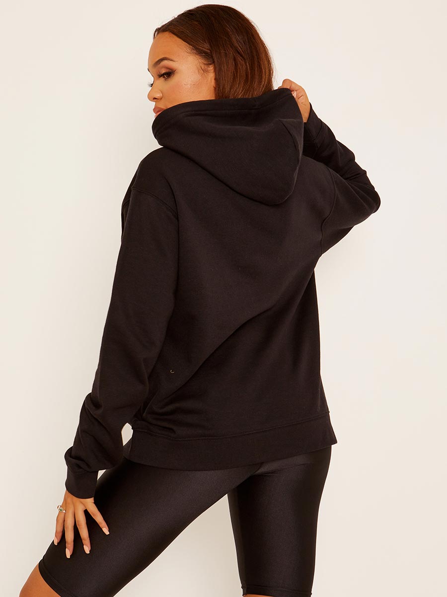 Perfume Graphic Fleeced Hoodie