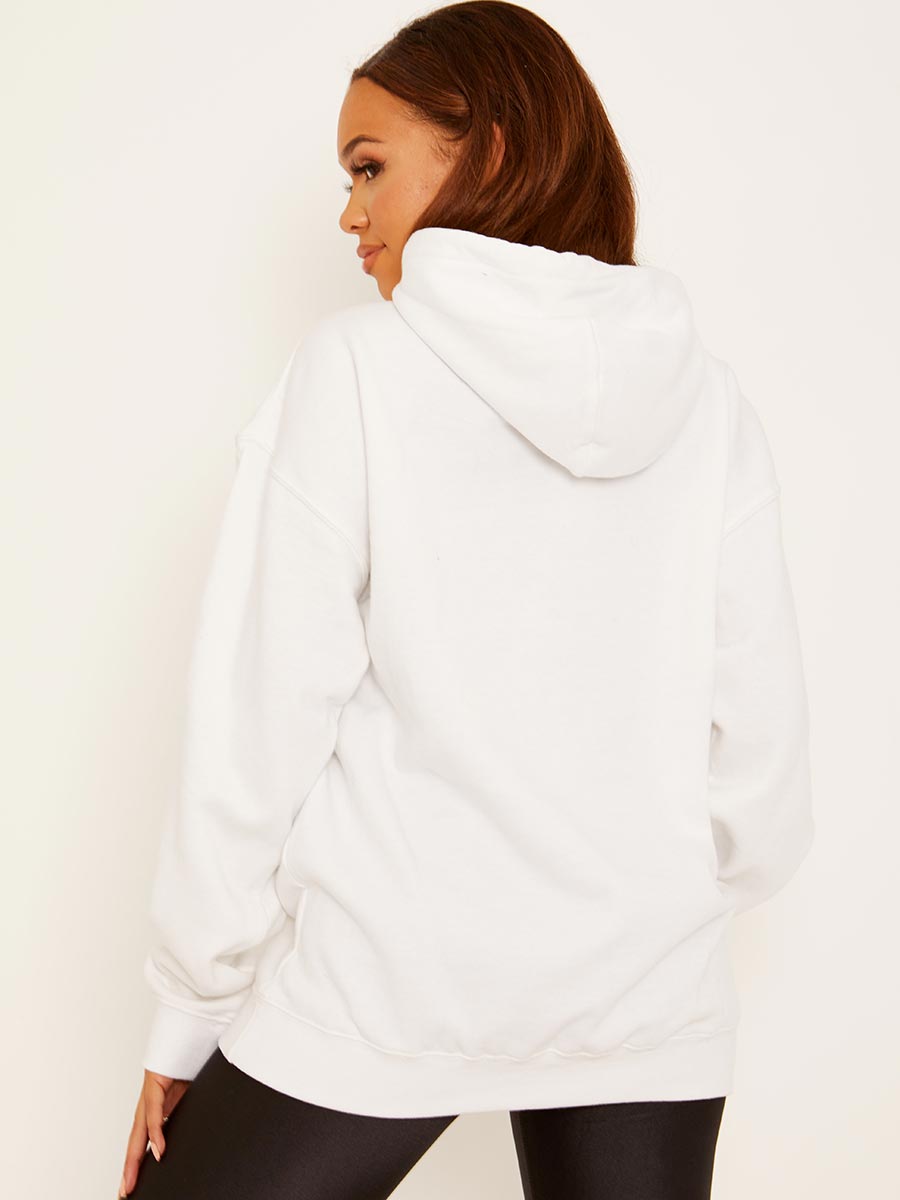 Chevron Lip Graphic Fleeced Hoodie