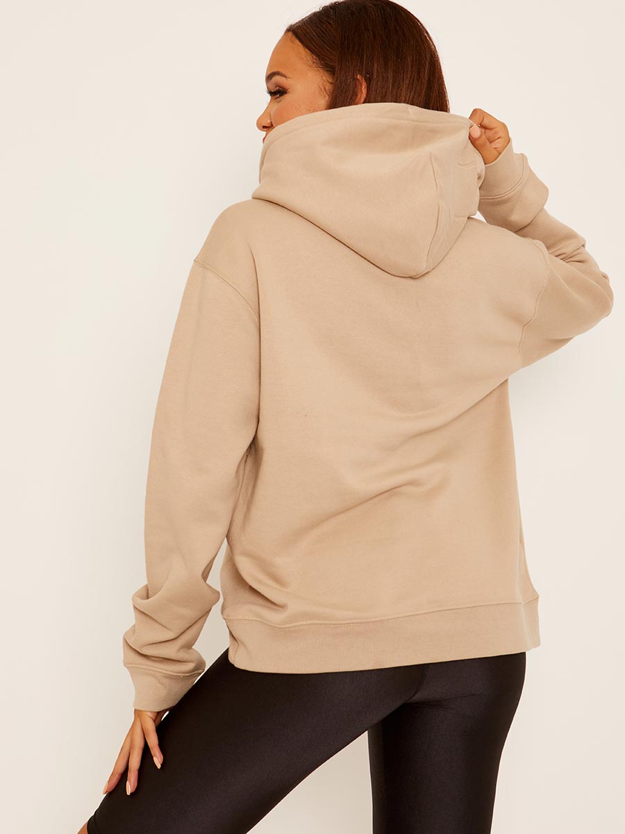 Flower Face Graphic Fleeced Hoodie