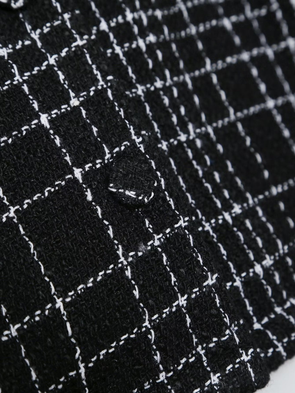 Women's Black And White Long Sleeved Patchwork Shirt