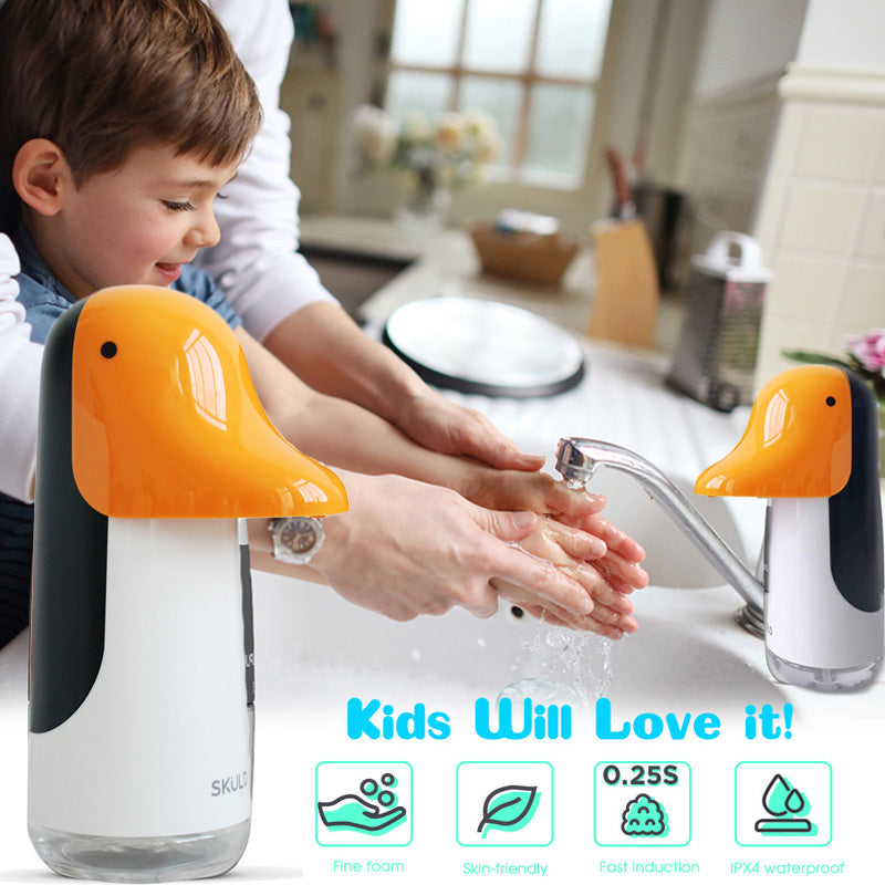 Cartoon Penguin Children's Automatic Induction Foam Hand Soap Dispenser USB Rechargeable