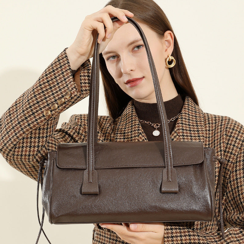 Women's Vegetable Tanned Cowhide Armpit High-end Handbag