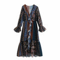 Patchwork printed dress