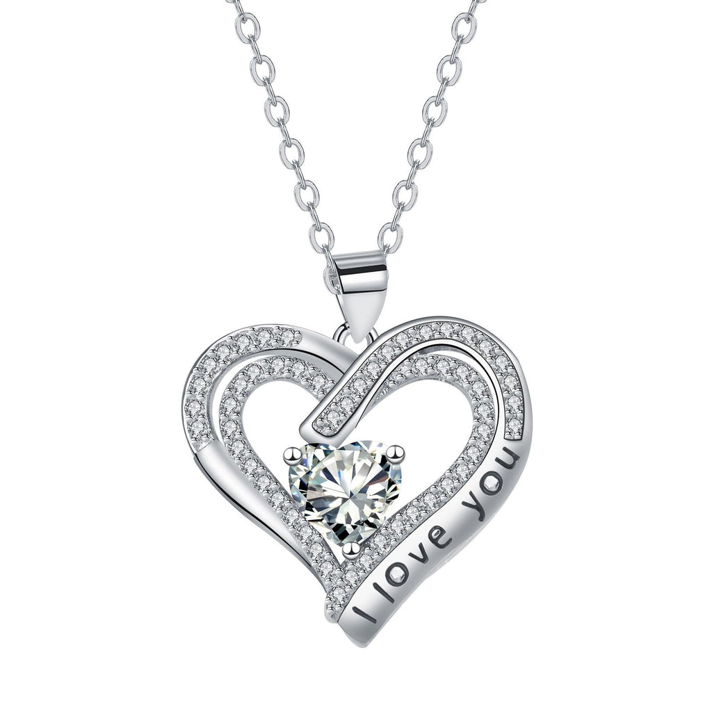 European And American Fashion Double Love Pendant Necklace Valentine's Day Christmas Gift