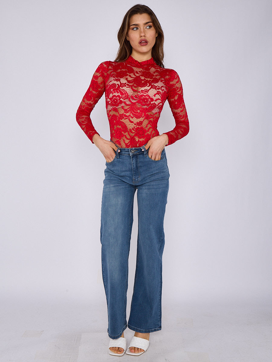 Straight Leg Denim Jeans