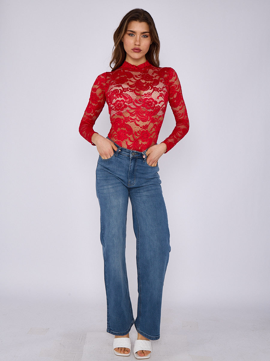 Straight Leg Denim Jeans