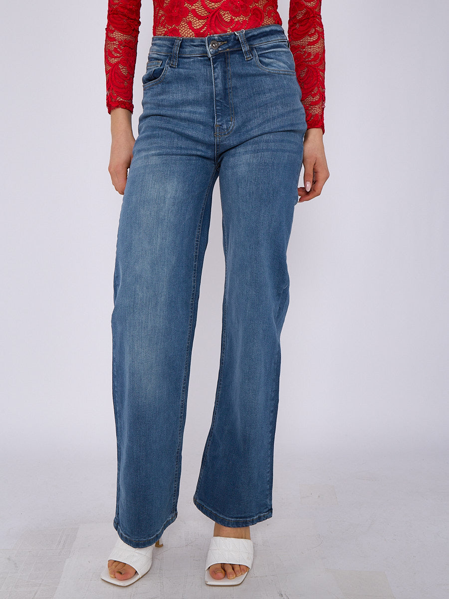 Straight Leg Denim Jeans