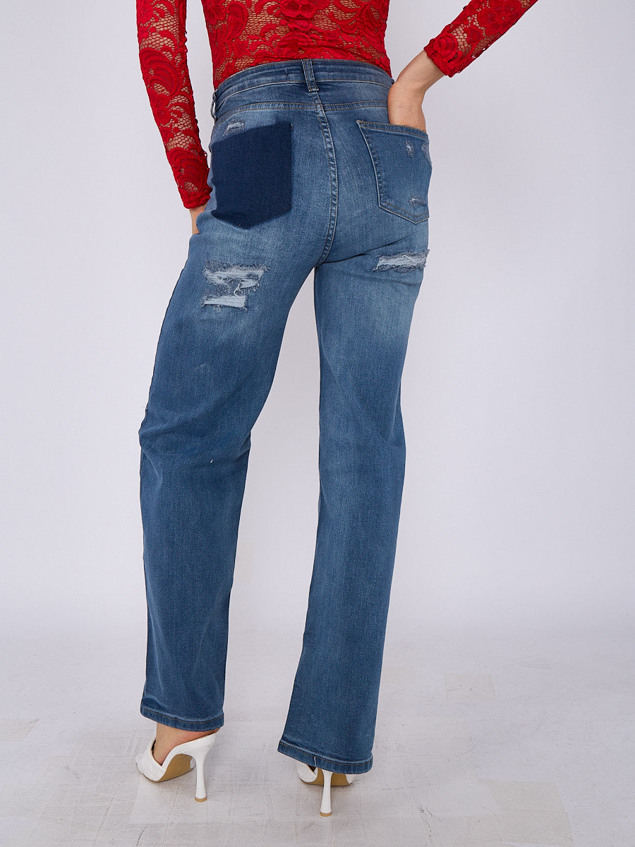 Straight Leg Denim Jeans
