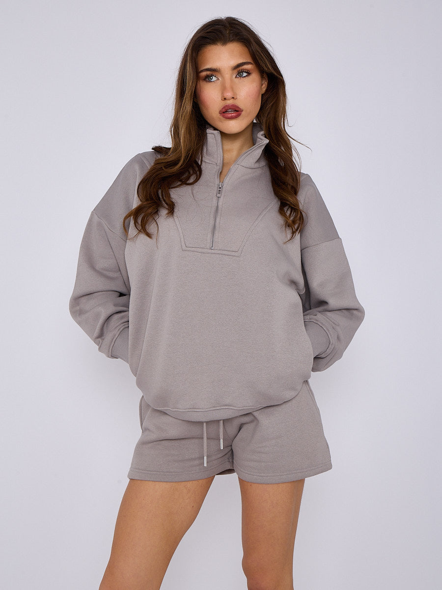 1/2 Zip Top & Shorts Fleece Co-ord