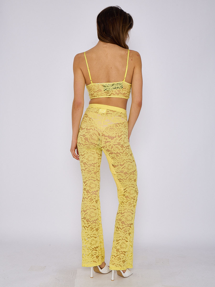 Lace Detail Bralet & Flare Trouser Co-ord