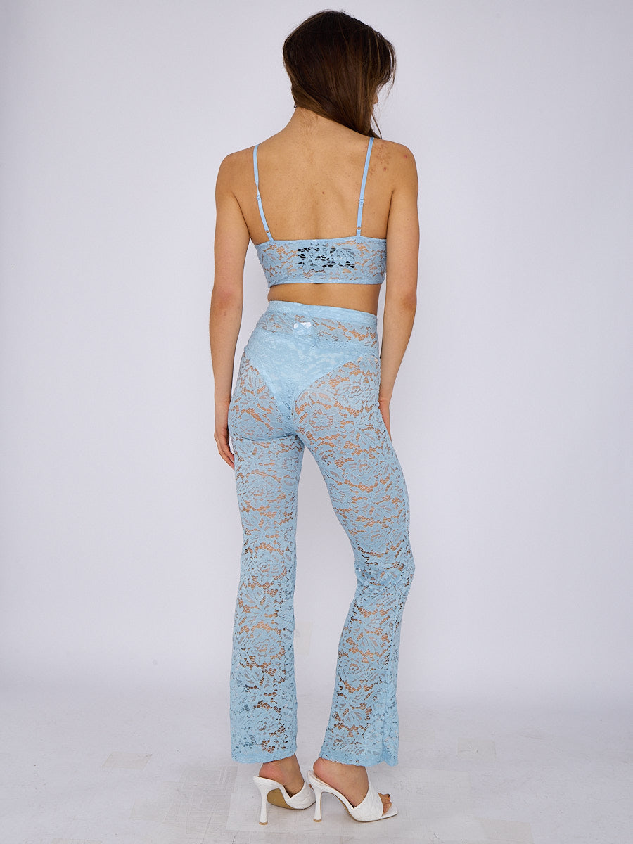 Lace Detail Bralet & Flare Trouser Co-ord