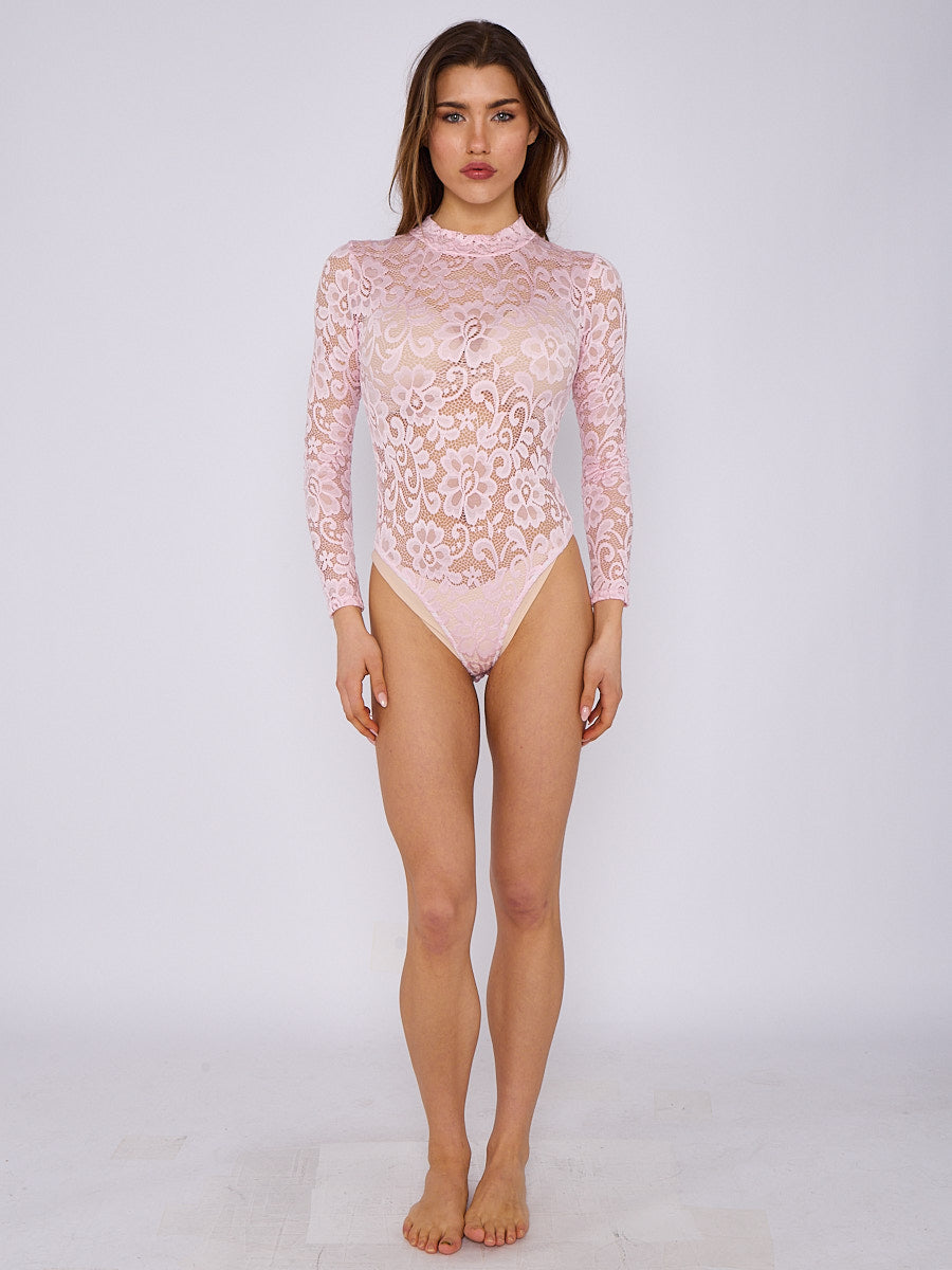 Lace Detail Long Sleeve Bodysuit